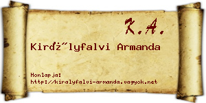 Királyfalvi Armanda névjegykártya
